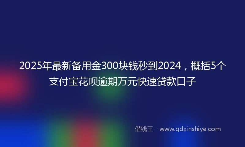 2025年最新备用金300块钱秒到2024，概括5个支付宝花呗逾期万元快速贷款口子