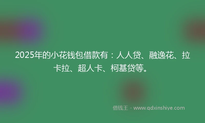 2025年的小花钱包借款有：人人贷、融逸花、拉卡拉、超人卡、柯基贷等。