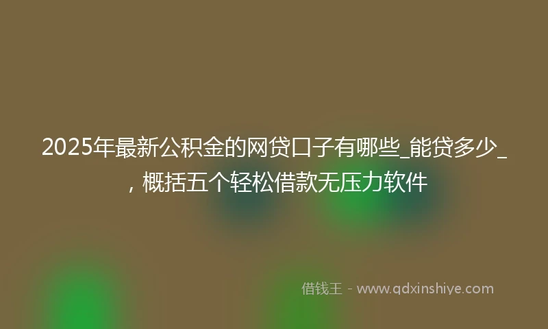 2025年最新公积金的网贷口子有哪些_能贷多少_，概括五个轻松借款无压力软件