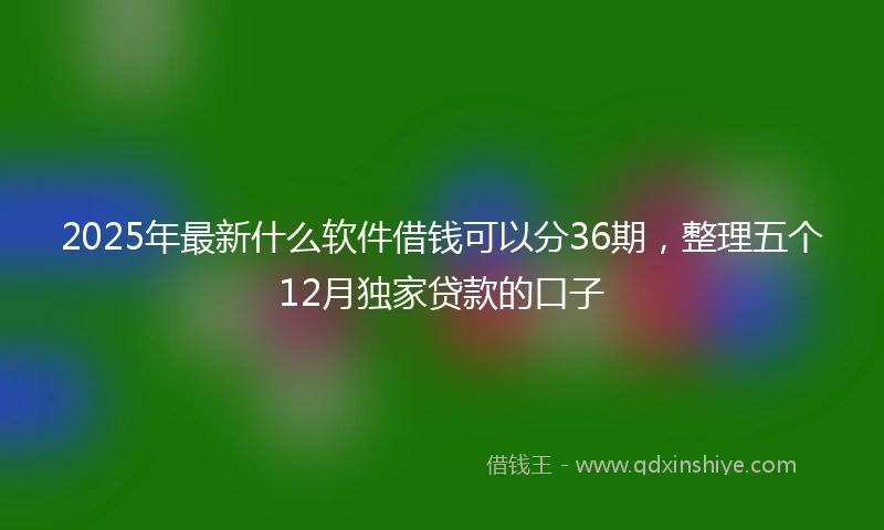 2025年最新什么软件借钱可以分36期，整理五个12月独家贷款的口子