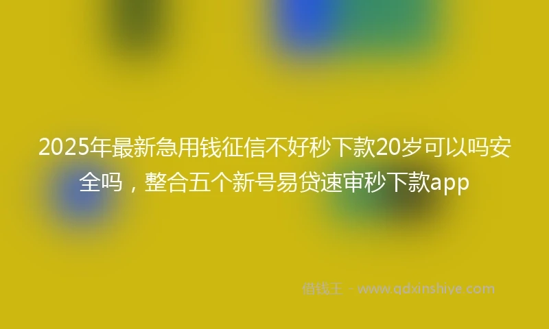 2025年最新急用钱征信不好秒下款20岁可以吗安全吗，整合五个新号易贷速审秒下款app