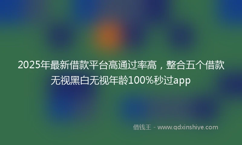 2025年最新借款平台高通过率高，整合五个借款无视黑白无视年龄100%秒过app