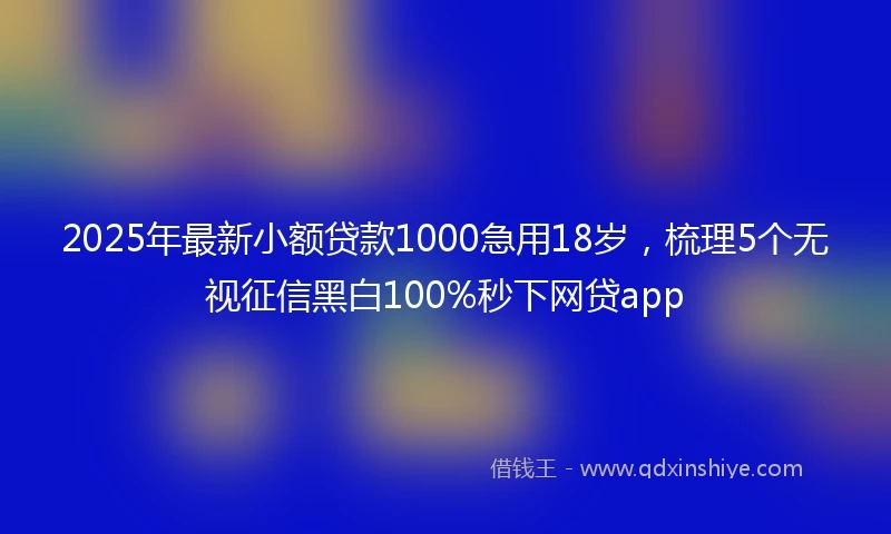 2025年最新小额贷款1000急用18岁，梳理5个无视征信黑白100%秒下网贷app