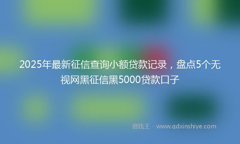 2025年最新征信查询小额贷款记录，盘点5个无视网黑征信黑5000贷款口子