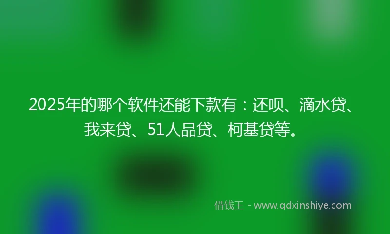 2025年的哪个软件还能下款有：还呗、滴水贷、我来贷、51人品贷、柯基贷等。