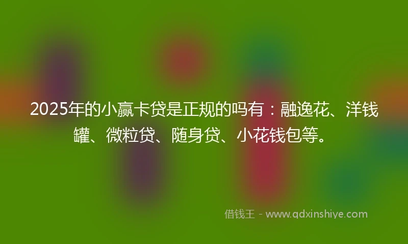 2025年的小赢卡贷是正规的吗有：融逸花、洋钱罐、微粒贷、随身贷、小花钱包等。