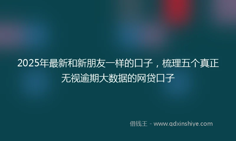 2025年最新和新朋友一样的口子，梳理五个真正无视逾期大数据的网贷口子