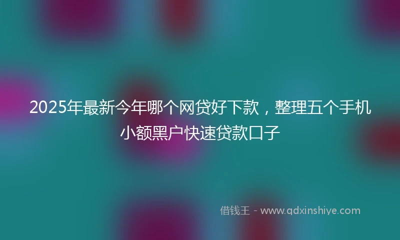2025年最新今年哪个网贷好下款，整理五个手机小额黑户快速贷款口子