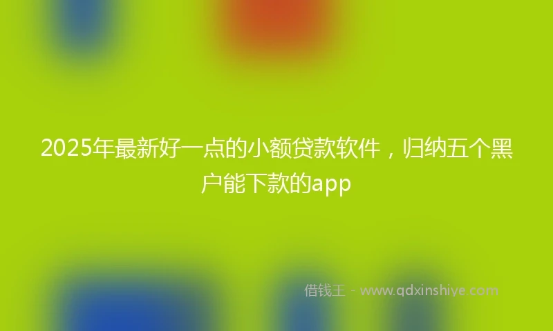 2025年最新好一点的小额贷款软件，归纳五个黑户能下款的app