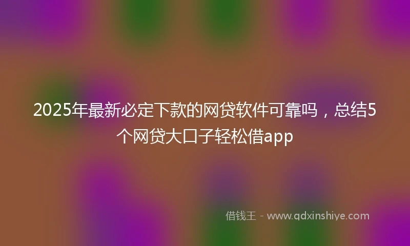2025年最新必定下款的网贷软件可靠吗，总结5个网贷大口子轻松借app