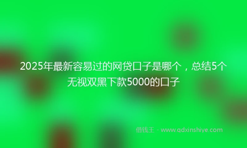 2025年最新容易过的网贷口子是哪个，总结5个无视双黑下款5000的口子