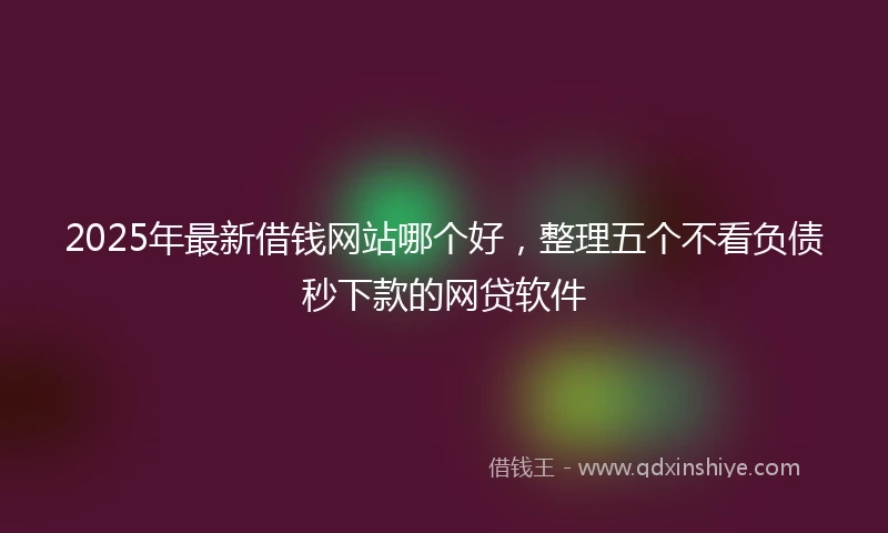 2025年最新借钱网站哪个好，整理五个不看负债秒下款的网贷软件