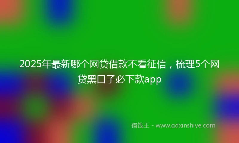 2025年最新哪个网贷借款不看征信，梳理5个网贷黑口子必下款app