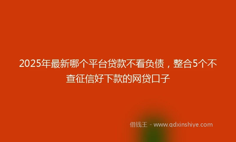 2025年最新哪个平台贷款不看负债，整合5个不查征信好下款的网贷口子
