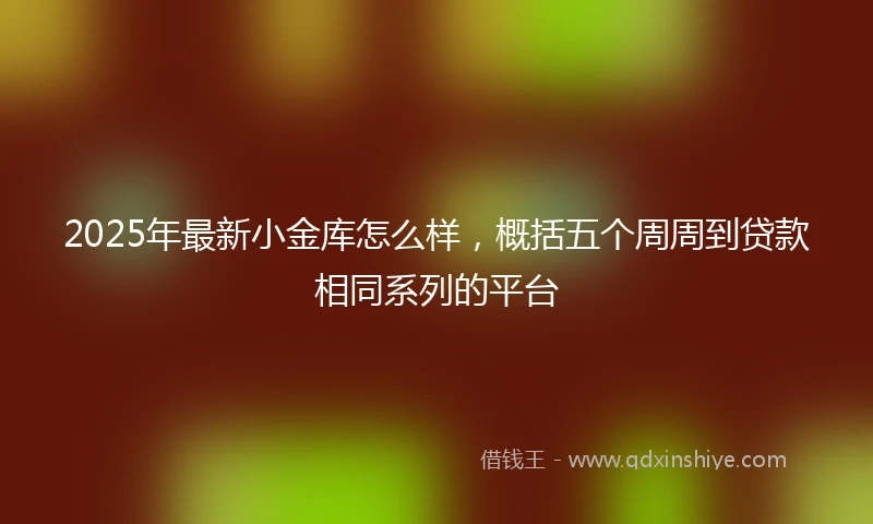 2025年最新小金库怎么样，概括五个周周到贷款相同系列的平台