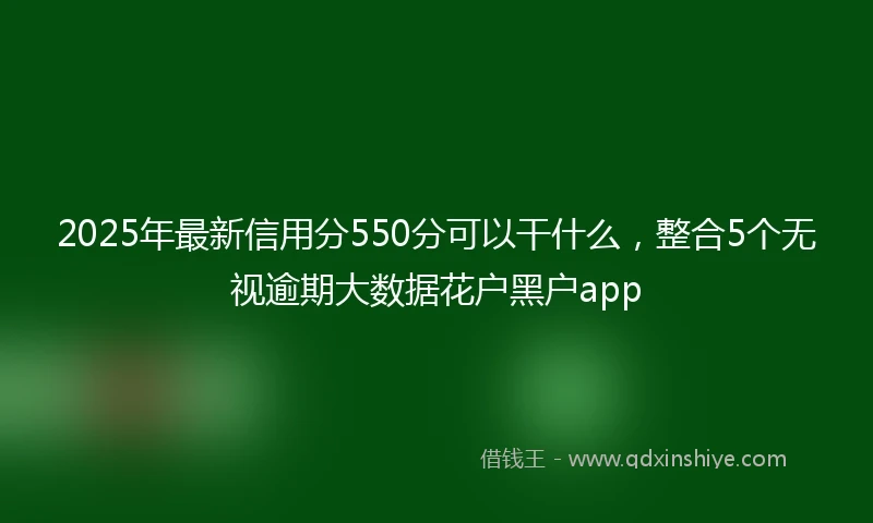 2025年最新信用分550分可以干什么，整合5个无视逾期大数据花户黑户app