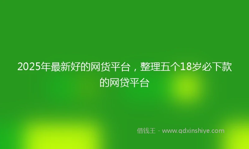 2025年最新好的网货平台，整理五个18岁必下款的网贷平台