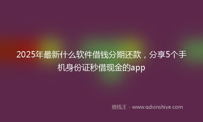 2025年最新什么软件借钱分期还款，分享5个手机身份证秒借现金的app