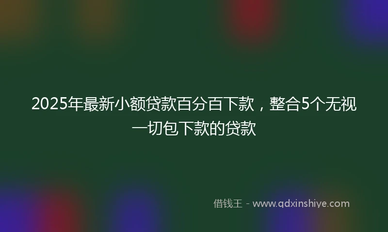 2025年最新小额贷款百分百下款，整合5个无视一切包下款的贷款
