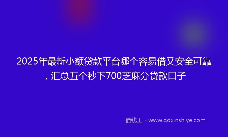 2025年最新小额贷款平台哪个容易借又安全可靠，汇总五个秒下700芝麻分贷款口子