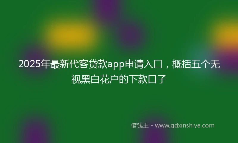 2025年最新代客贷款app申请入口，概括五个无视黑白花户的下款口子