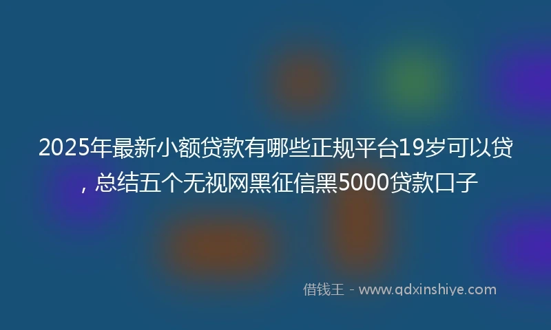 2025年最新小额贷款有哪些正规平台19岁可以贷，总结五个无视网黑征信黑5000贷款口子