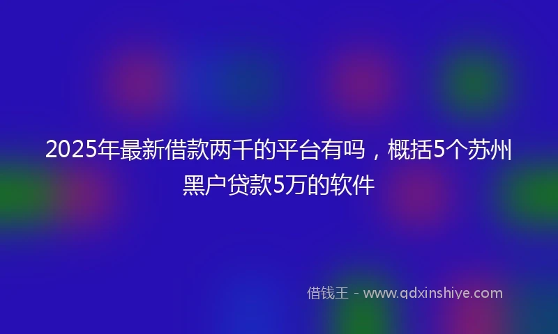 2025年最新借款两千的平台有吗，概括5个苏州黑户贷款5万的软件