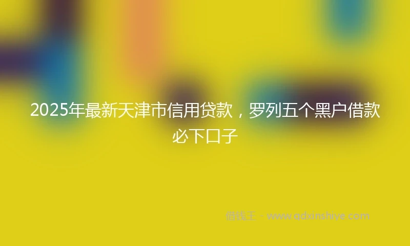 2025年最新天津市信用贷款，罗列五个黑户借款必下口子