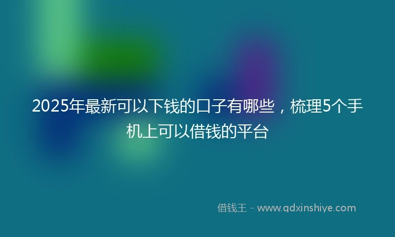 2025年最新可以下钱的口子有哪些，梳理5个手机上可以借钱的平台