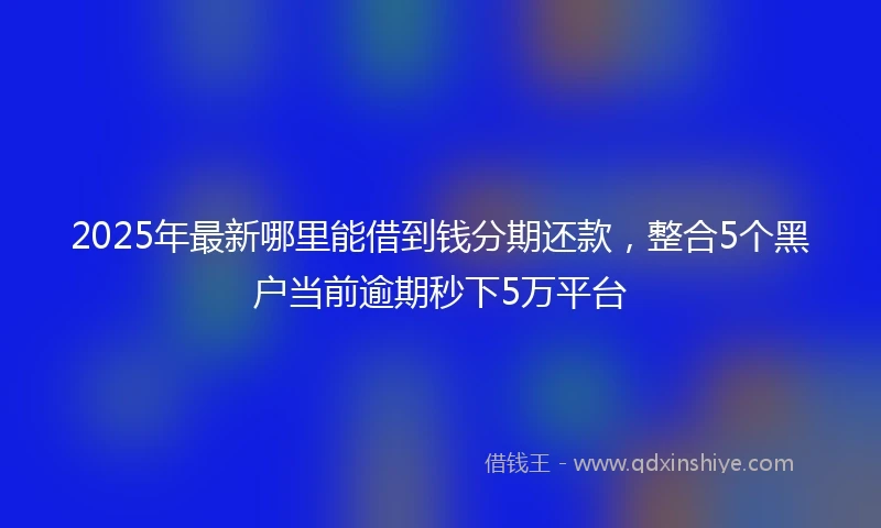2025年最新哪里能借到钱分期还款，整合5个黑户当前逾期秒下5万平台