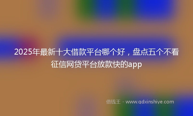 2025年最新十大借款平台哪个好，盘点五个不看征信网贷平台放款快的app