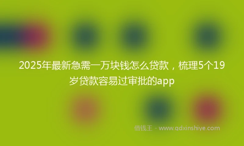 2025年最新急需一万块钱怎么贷款，梳理5个19岁贷款容易过审批的app