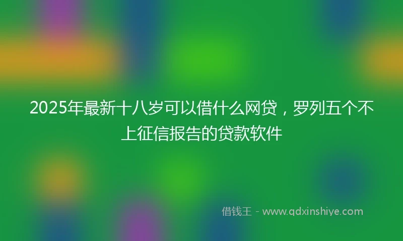 2025年最新十八岁可以借什么网贷，罗列五个不上征信报告的贷款软件