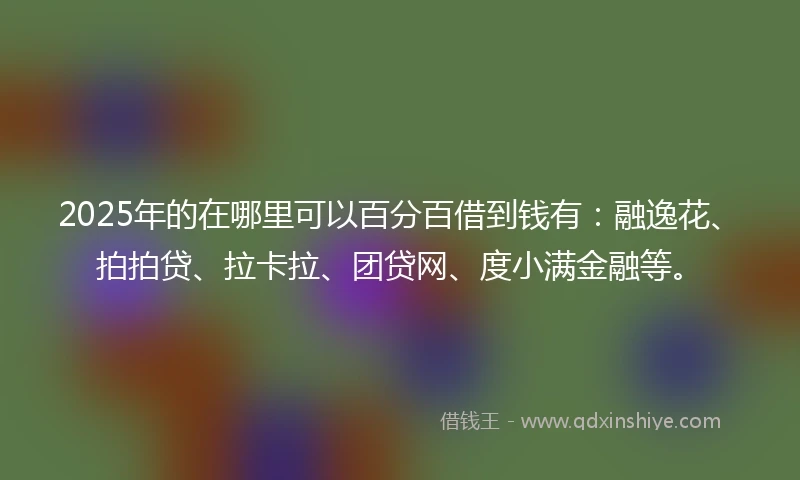 2025年的在哪里可以百分百借到钱有：融逸花、拍拍贷、拉卡拉、团贷网、度小满金融等。