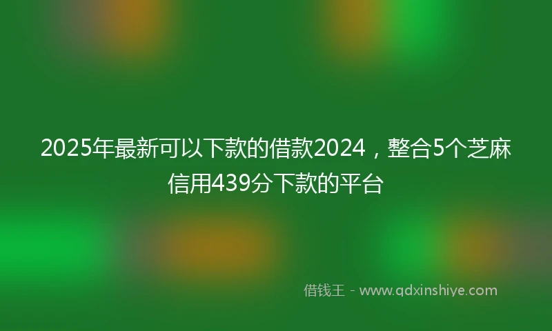 2025年最新可以下款的借款2024，整合5个芝麻信用439分下款的平台
