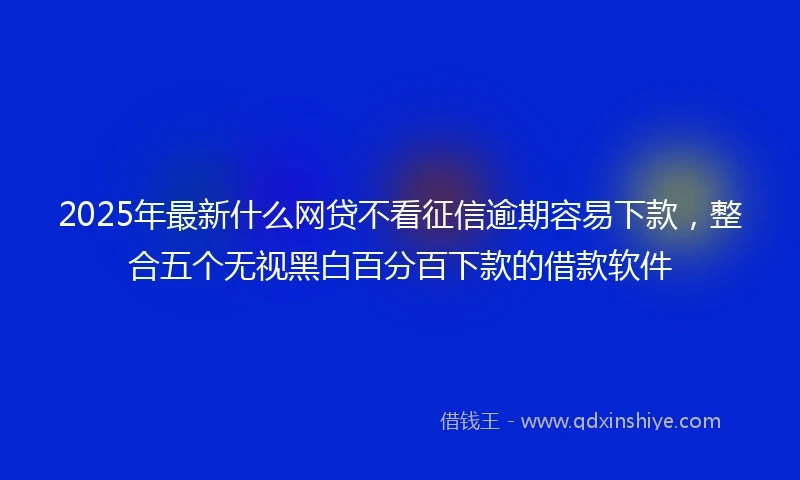 2025年最新什么网贷不看征信逾期容易下款，整合五个无视黑白百分百下款的借款软件
