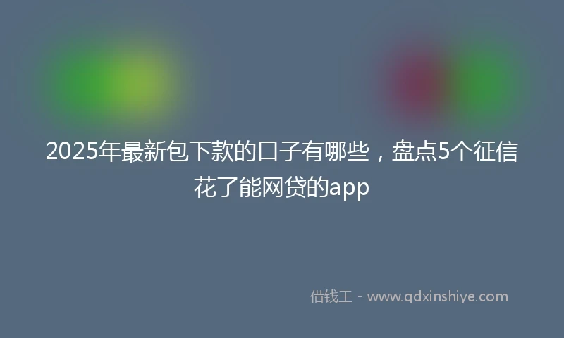 2025年最新包下款的口子有哪些，盘点5个征信花了能网贷的app