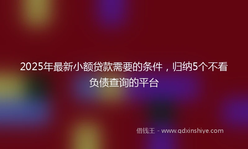 2025年最新小额贷款需要的条件，归纳5个不看负债查询的平台