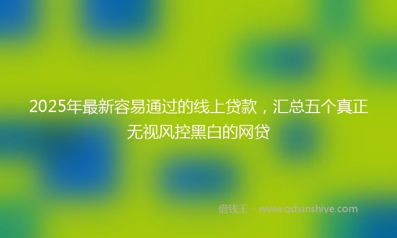 2025年最新容易通过的线上贷款，汇总五个真正无视风控黑白的网贷