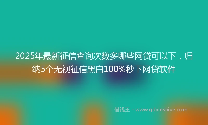 2025年最新征信查询次数多哪些网贷可以下，归纳5个无视征信黑白100%秒下网贷软件