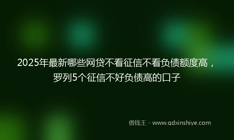 2025年最新哪些网贷不看征信不看负债额度高，罗列5个征信不好负债高的口子