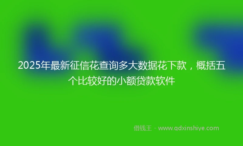2025年最新征信花查询多大数据花下款，概括五个比较好的小额贷款软件