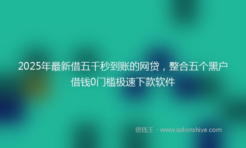 2025年最新借五千秒到账的网贷，整合五个黑户借钱0门槛极速下款软件