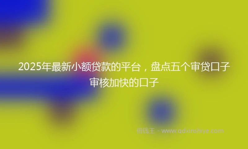 2025年最新小额贷款的平台，盘点五个审贷口子审核加快的口子