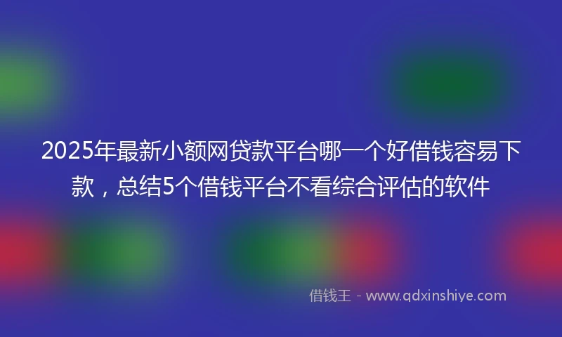 2025年最新小额网贷款平台哪一个好借钱容易下款，总结5个借钱平台不看综合评估的软件