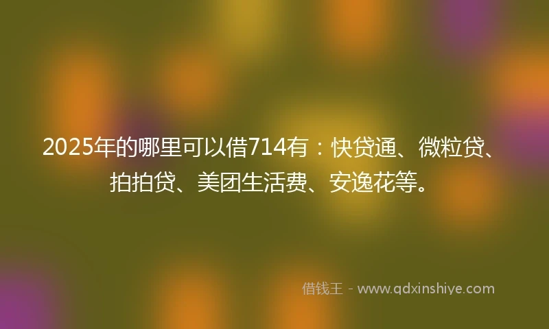 2025年的哪里可以借714有：快贷通、微粒贷、拍拍贷、美团生活费、安逸花等。