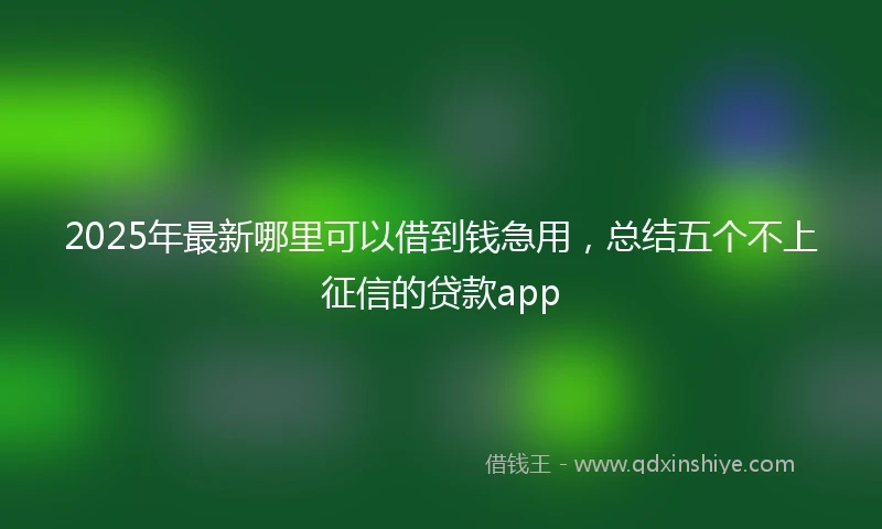 2025年最新哪里可以借到钱急用，总结五个不上征信的贷款app