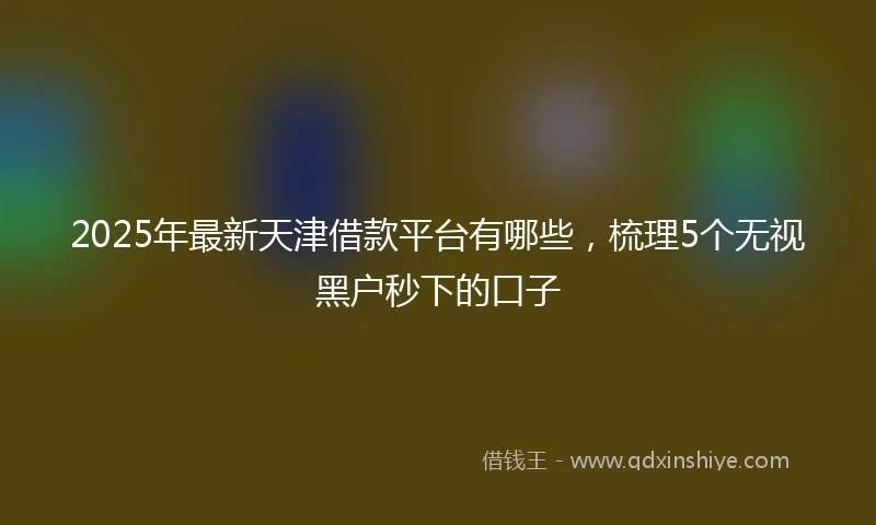 2025年最新天津借款平台有哪些，梳理5个无视黑户秒下的口子