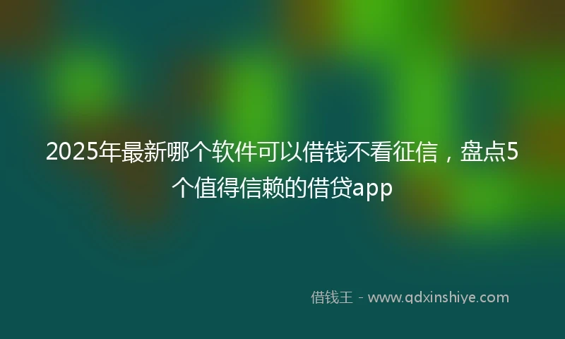 2025年最新哪个软件可以借钱不看征信，盘点5个值得信赖的借贷app