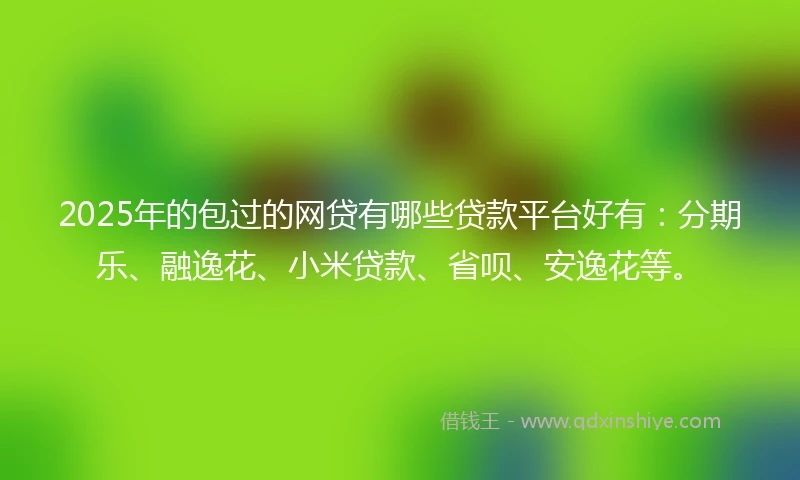 2025年的包过的网贷有哪些贷款平台好有：分期乐、融逸花、小米贷款、省呗、安逸花等。